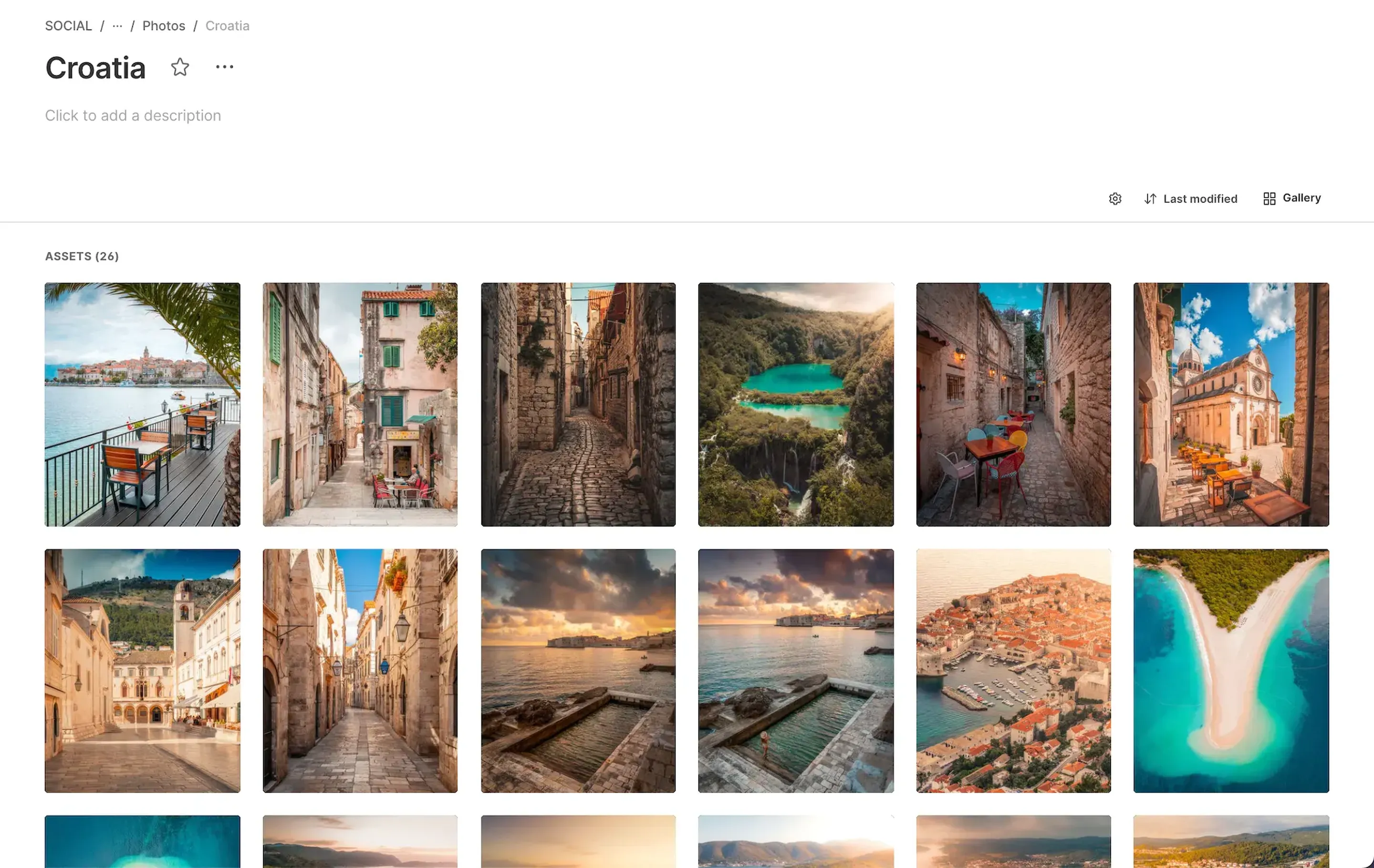A selection of Beautiful Destinations’ stunning travel content, stored in Air.