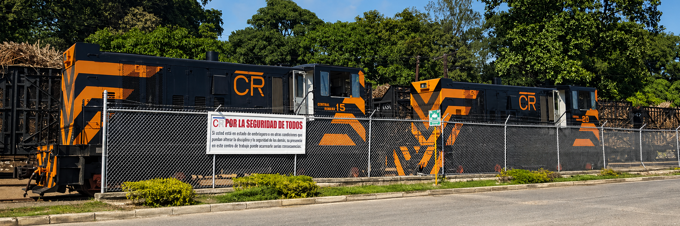A train on the railroad in Domincan Republic