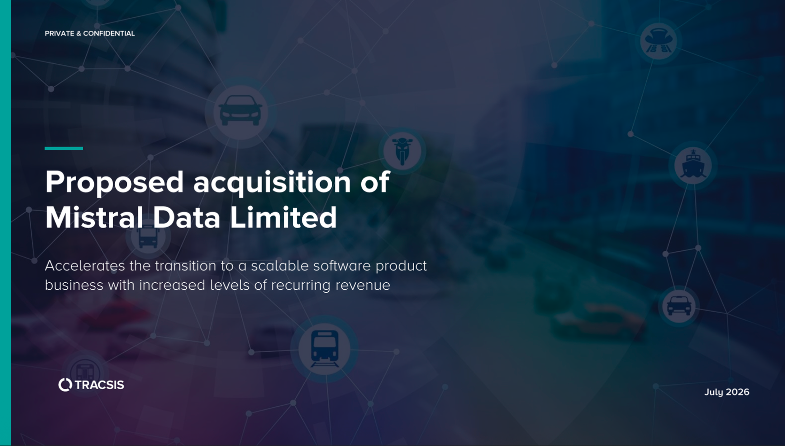 Cover shot of the Proposed Acquisition of Mistral Data Limited Presentation