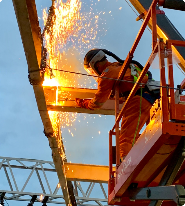 rail workers working