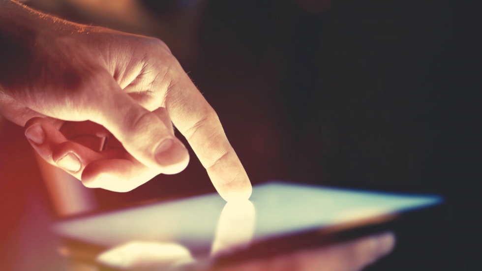 A person using a tablet