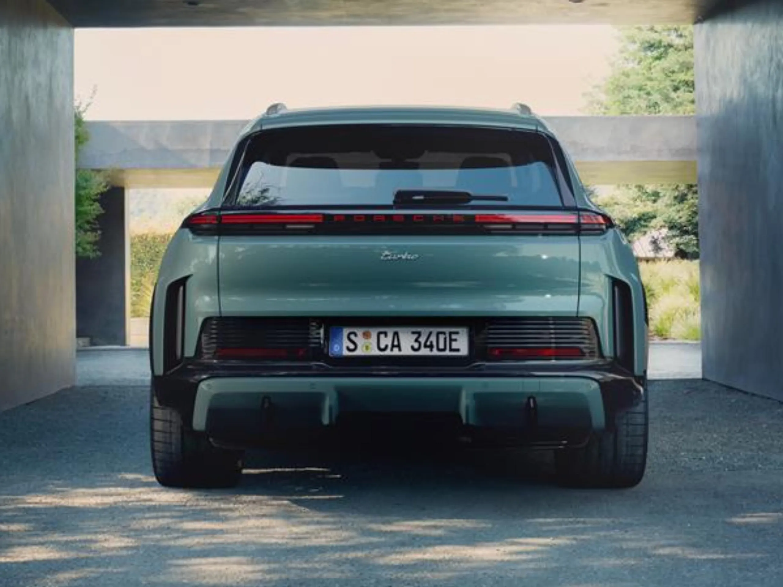Porsche Cayenne Turbo Electric rear view.