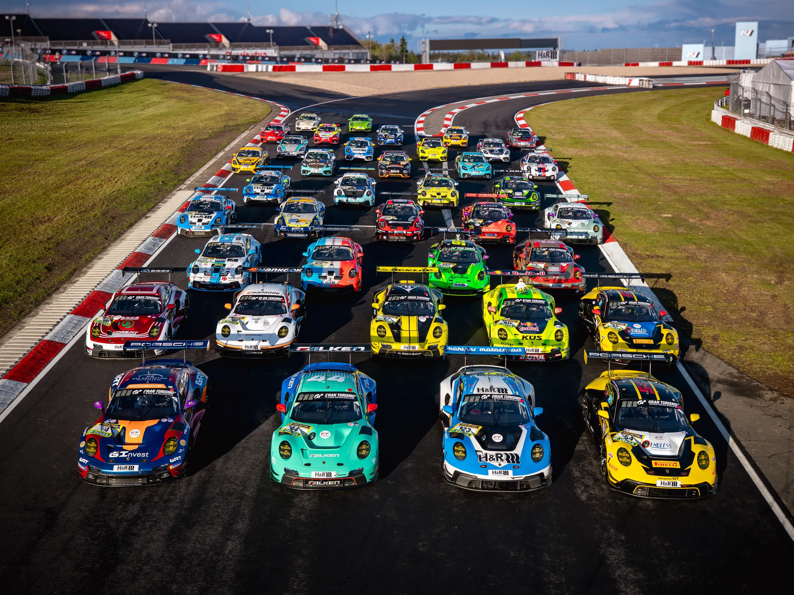 Porsche customer racing cars at the 2026 24 Hours of Nürburgring.