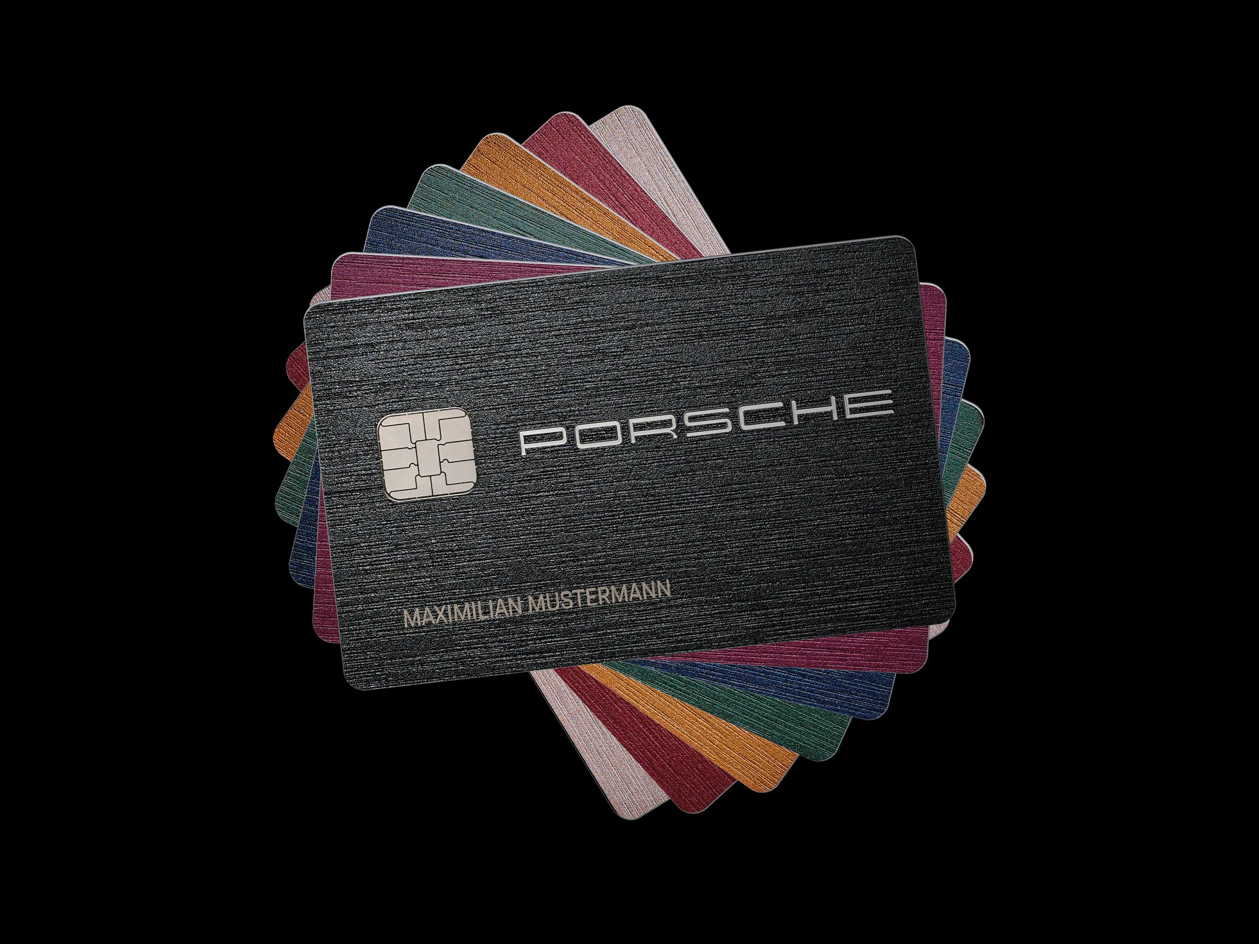 Die Porsche Card in verschiedenen Farben