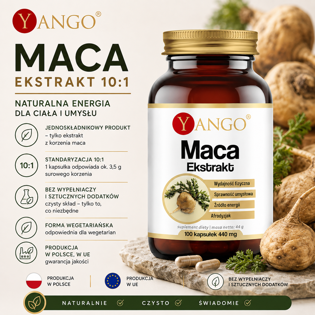 Korzeń Maca - ekstrakt 10:1 - 100 kaps.
