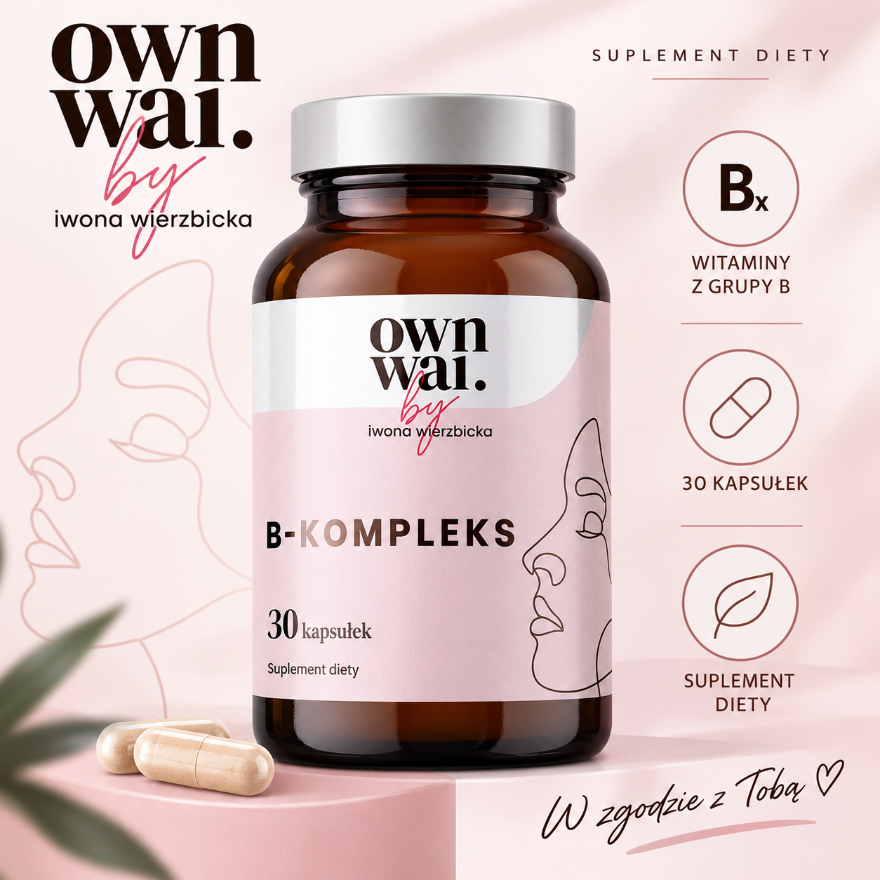 Ownwai by Iwona Wierzbicka B-Kompleks – suplement diety z witaminami z grupy B, 30 kapsułek.