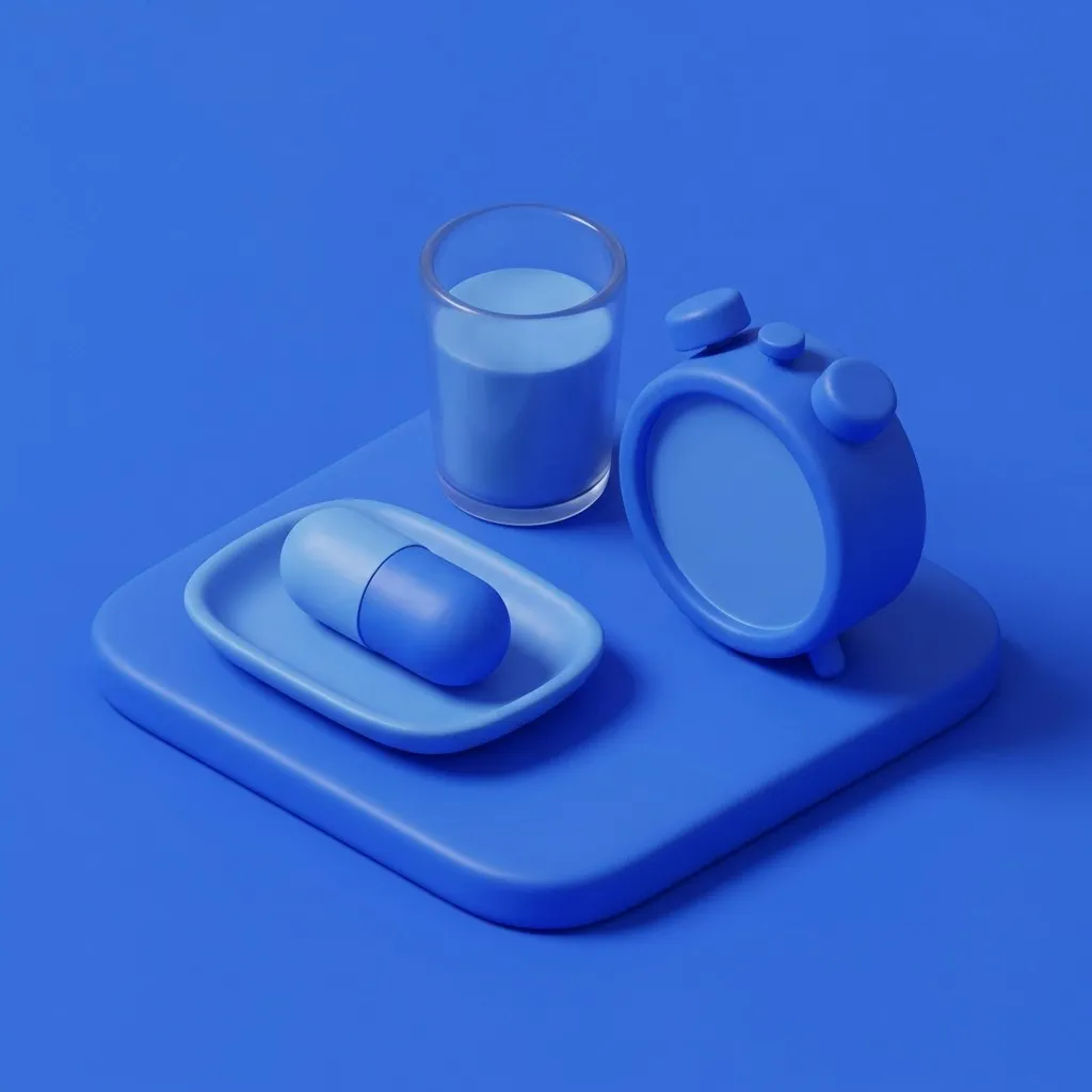 Single capsule with water glass on a bedside table
