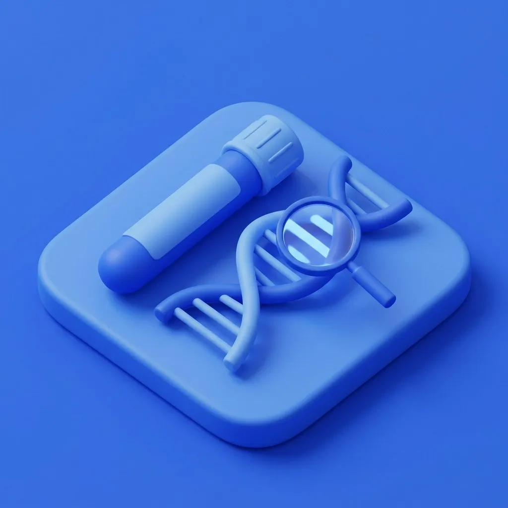Blood tube and DNA helix for genetic screening test