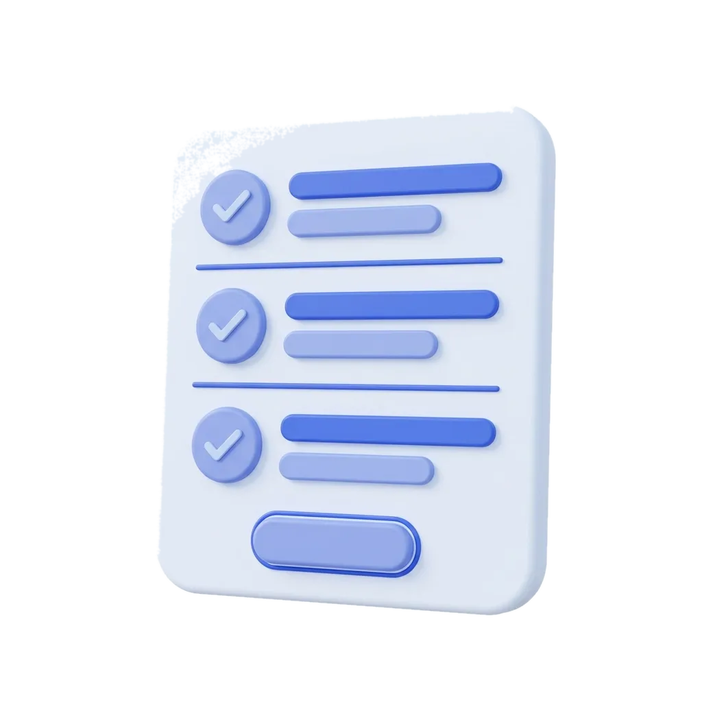 Personal treatment plan checklist
