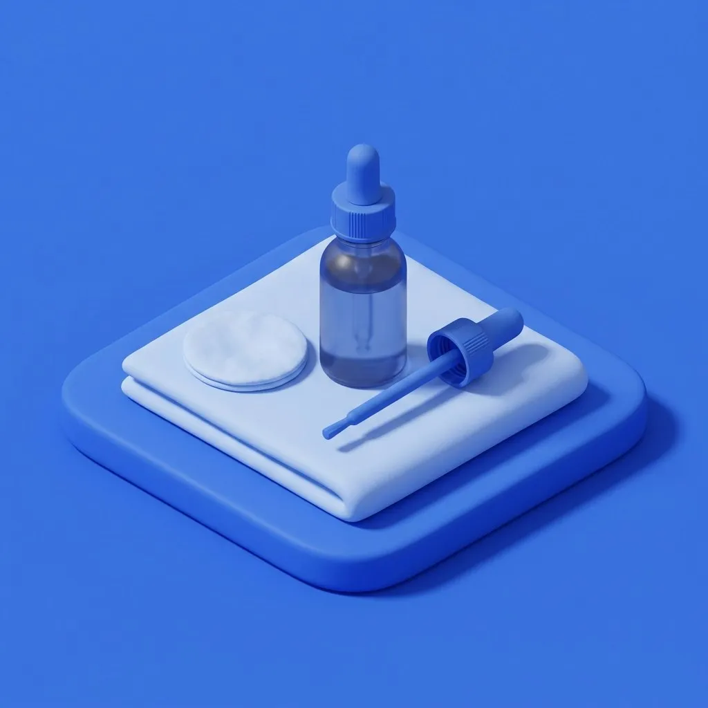 Dropper bottle of topical wart solution with applicator