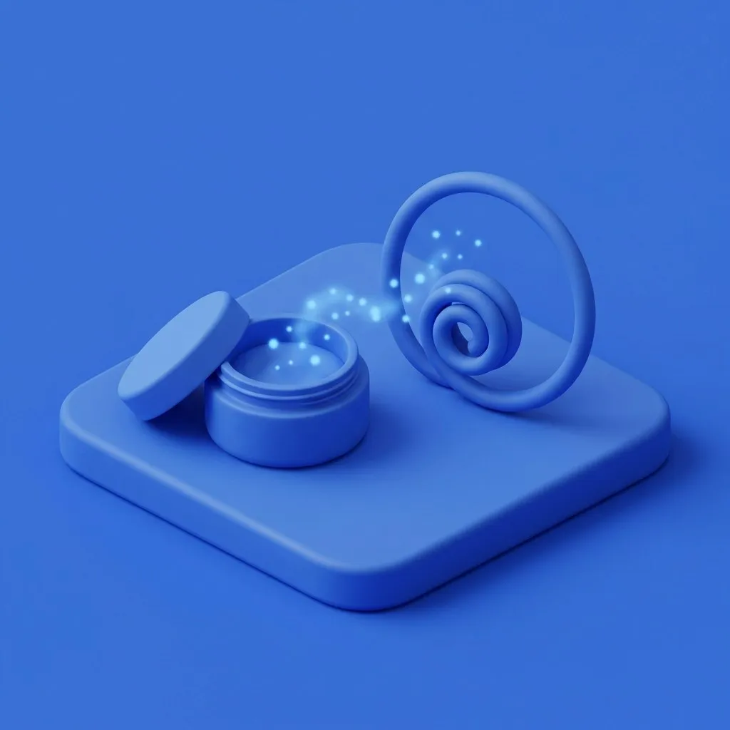 Cream jar with particles loosening a tight ring