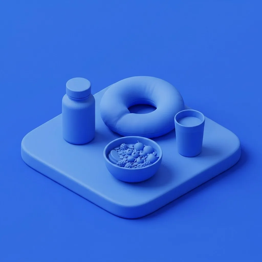 Tablet bottle with ring cushion, fibre bowl and water