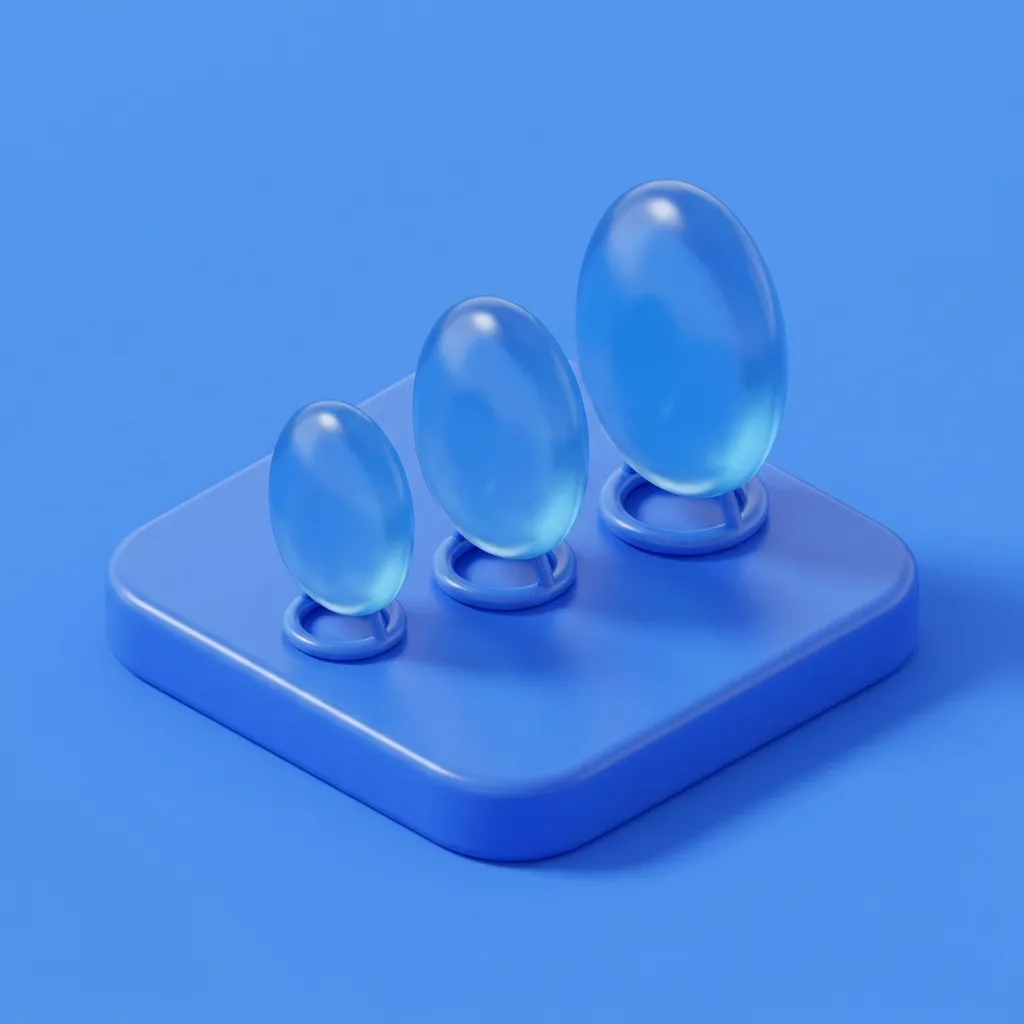 Illustration of Torosa testicular prosthesis size options at Menscape men's clinic Bangkok