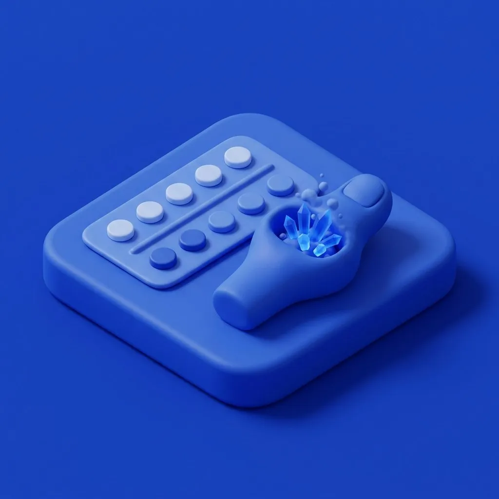 Colchicine tablets calming a crystal-inflamed joint