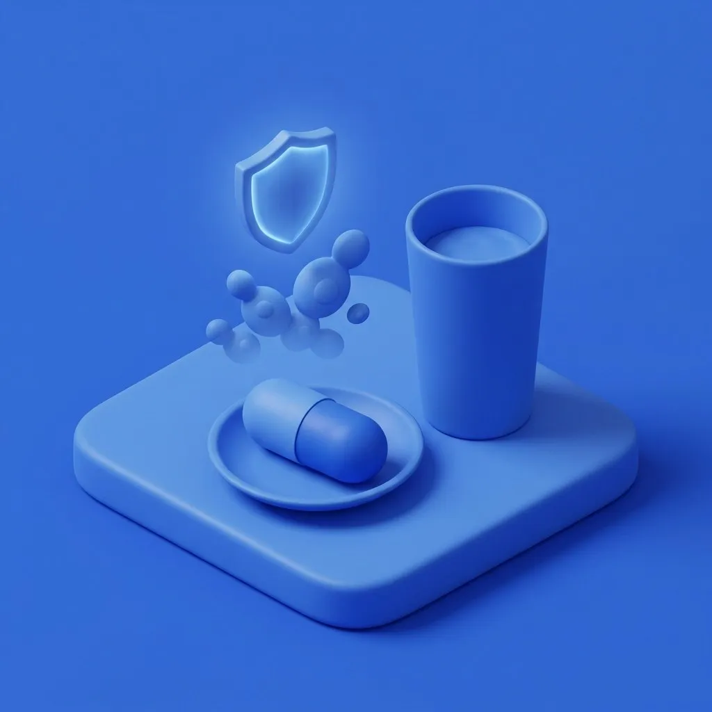 Single antifungal capsule with water glass and shield