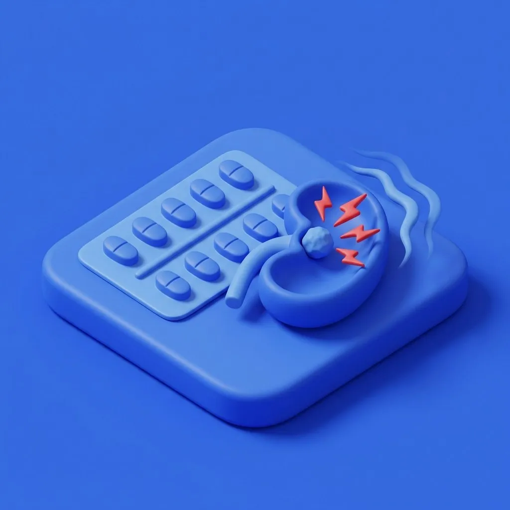 Tablet blister pack easing pain around a kidney stone