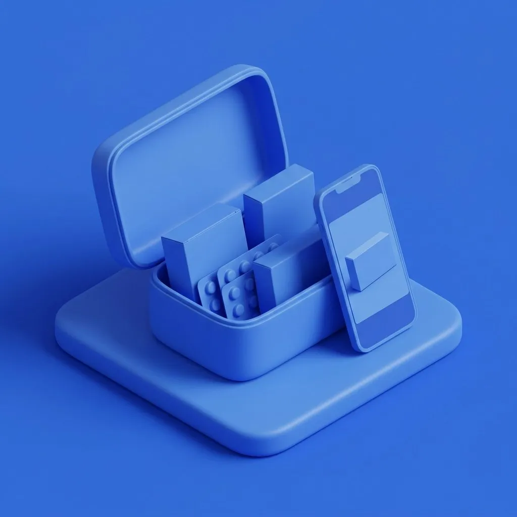 Travel pouch with medicine boxes and a smartphone