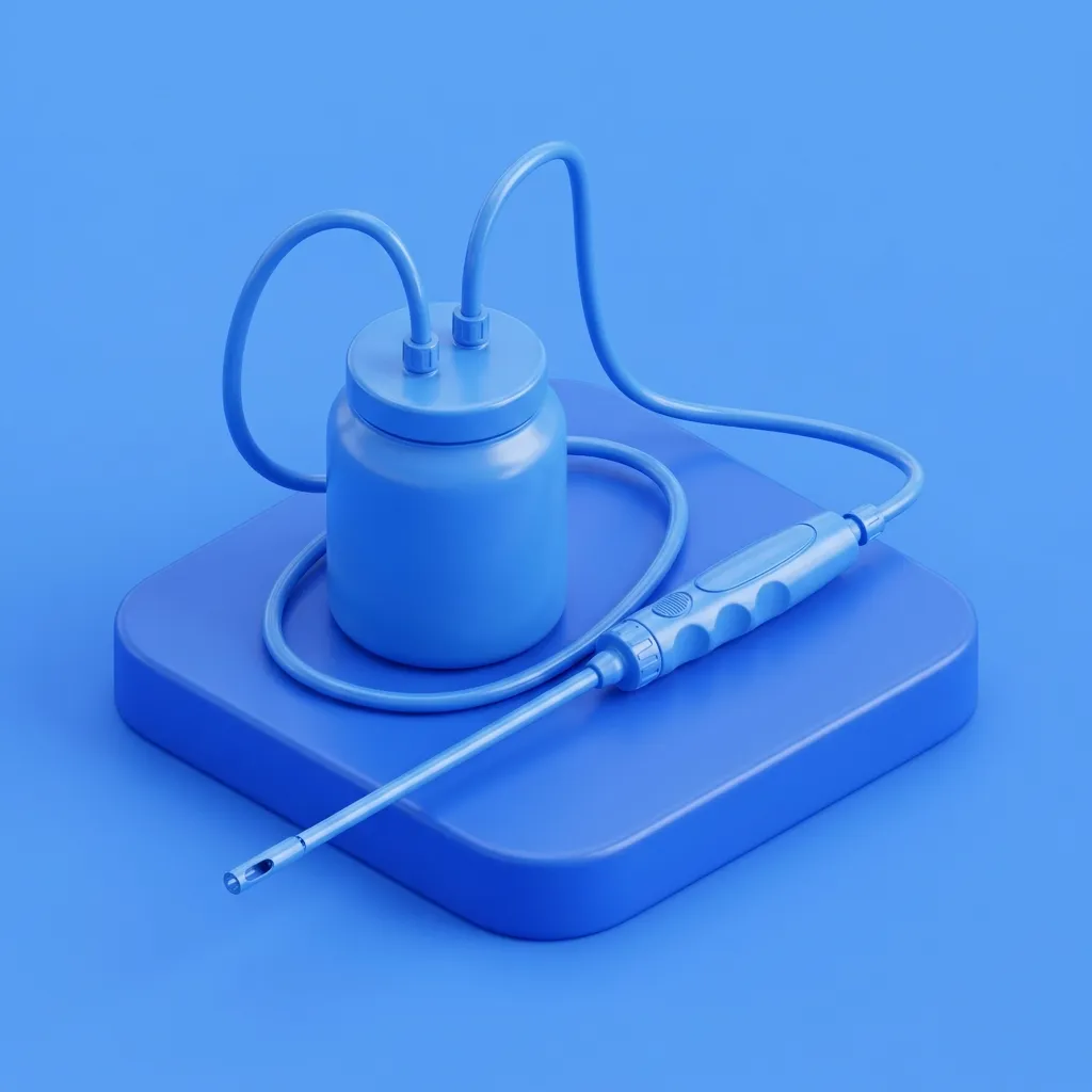 Illustration of BBL fat harvest liposuction cannula and collection canister at Menscape Clinic Bangkok
