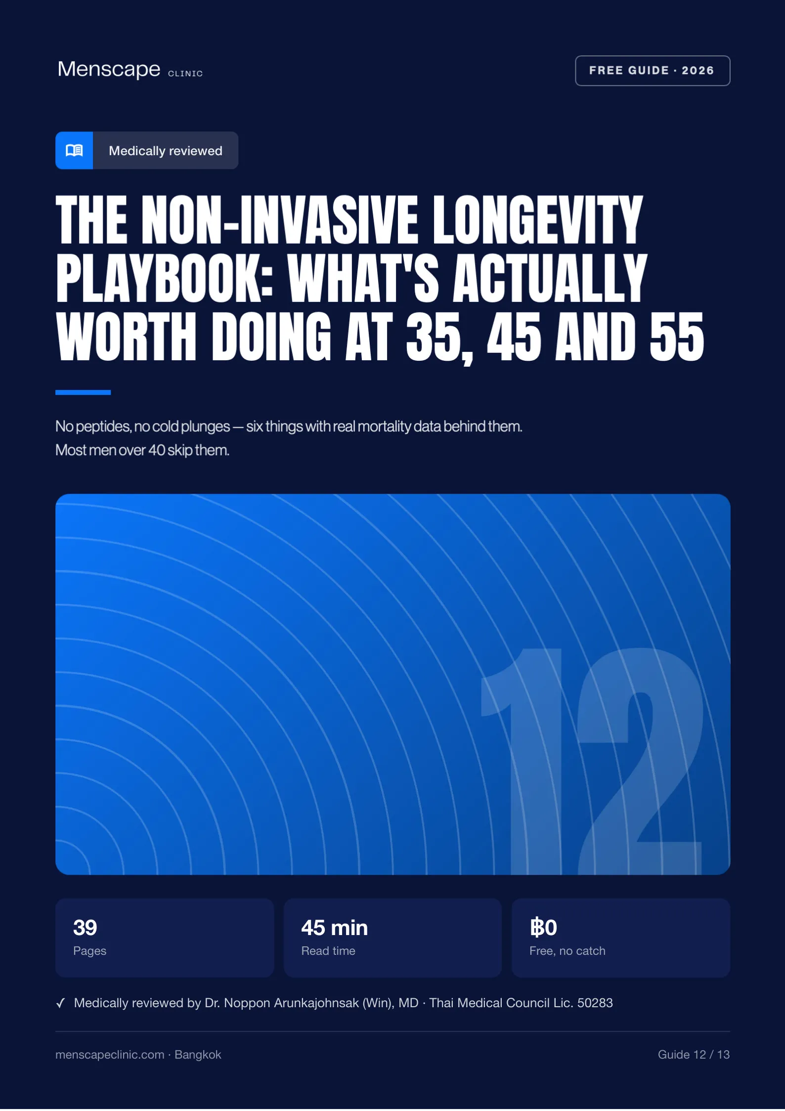 The Non-Invasive Longevity Playbook for Men: What's Actually Worth Doing at 35, 45 and 55