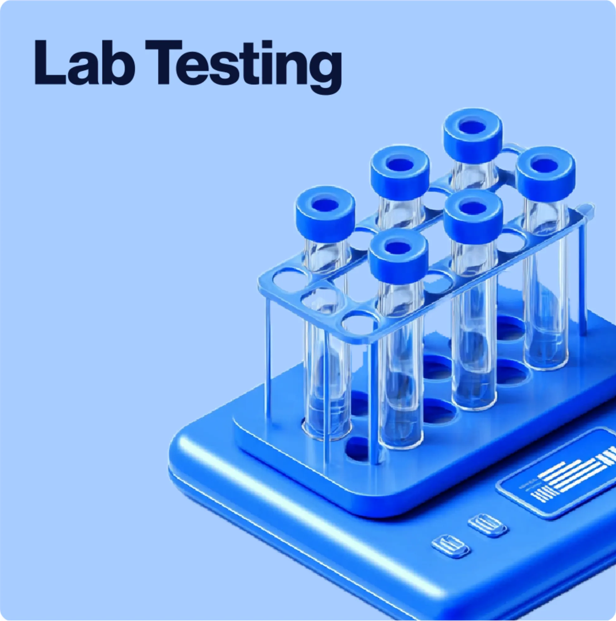 Erectile dysfunction diagnostic testing · vials and lab rack at Menscape Clinic