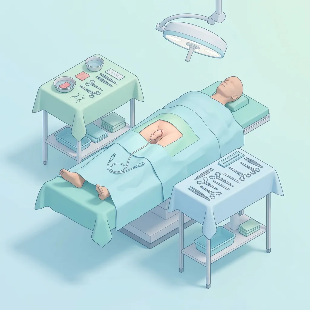Adult Hypospadias Repair surgery setup illustration