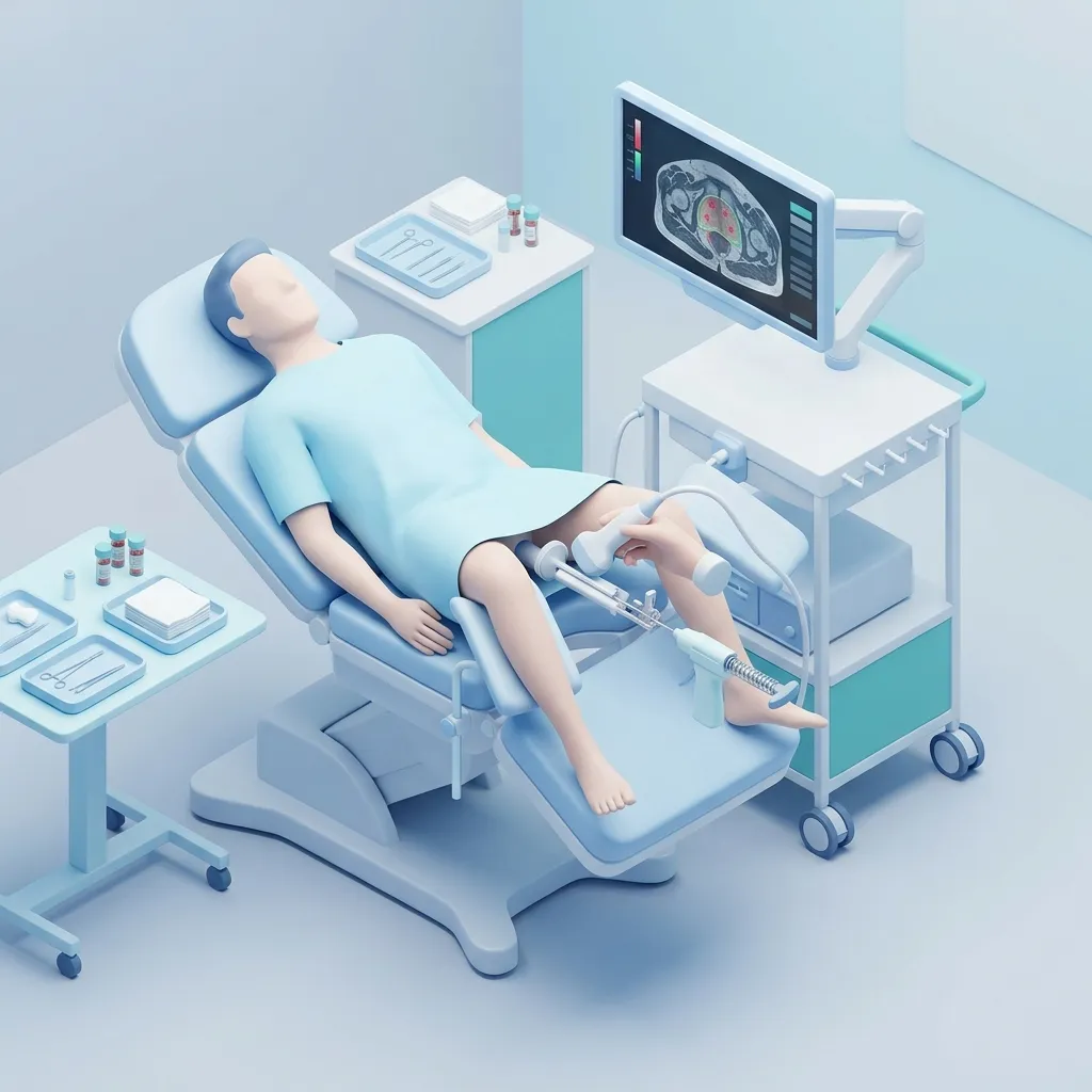 Prostate Biopsy surgery setup illustration
