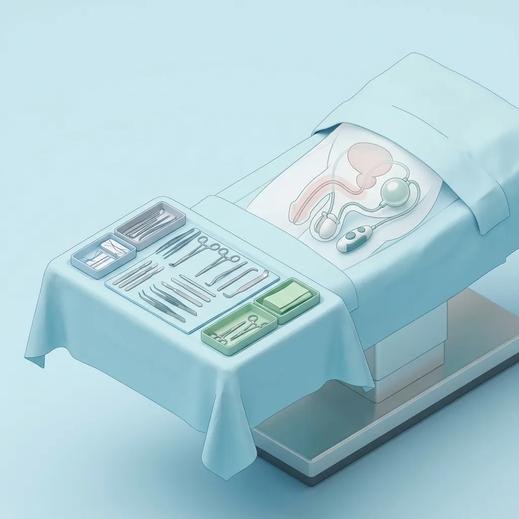 Artificial Urinary Sphincter surgery setup illustration