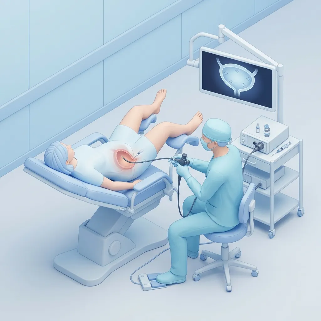 Bladder Botox for Overactive Bladder surgery setup illustration