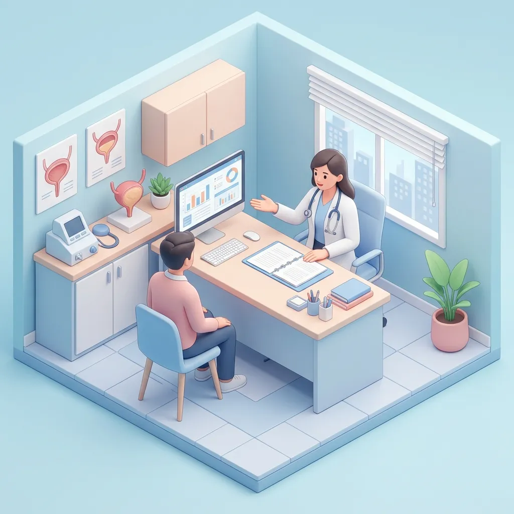 Bladder Botox surgery setup illustration