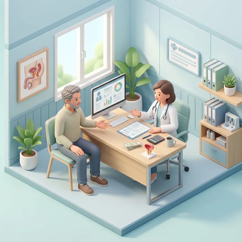 Prostate Biopsy surgery setup illustration
