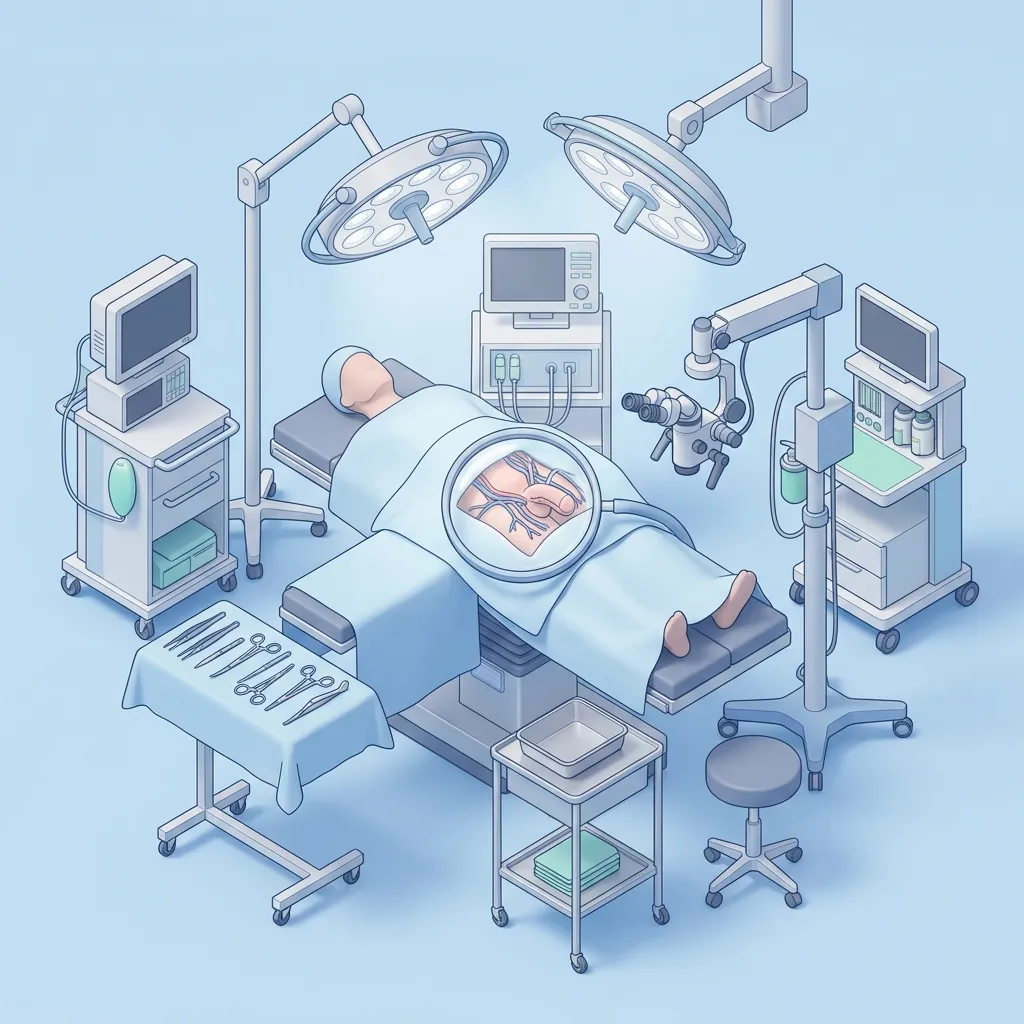 Penile Vein Ligation surgery setup illustration