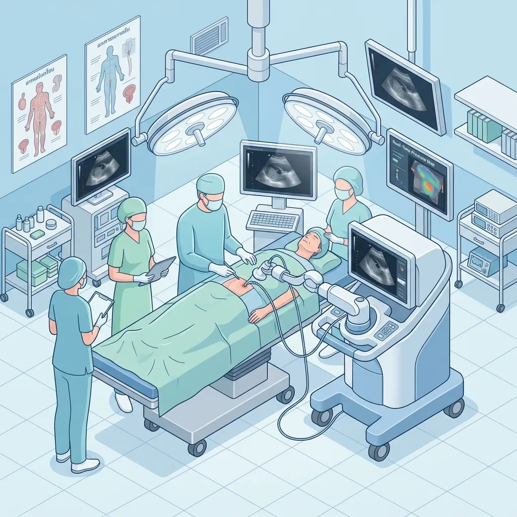 Aquablation surgery setup illustration