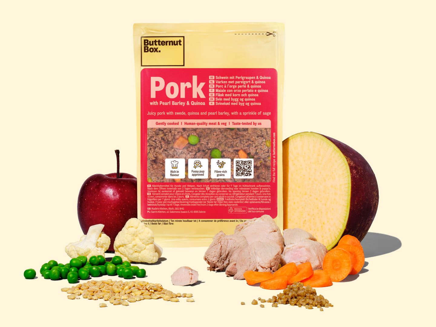 Butternut Box Porc avec orge perlé & quinoa : Crocro score pâtée