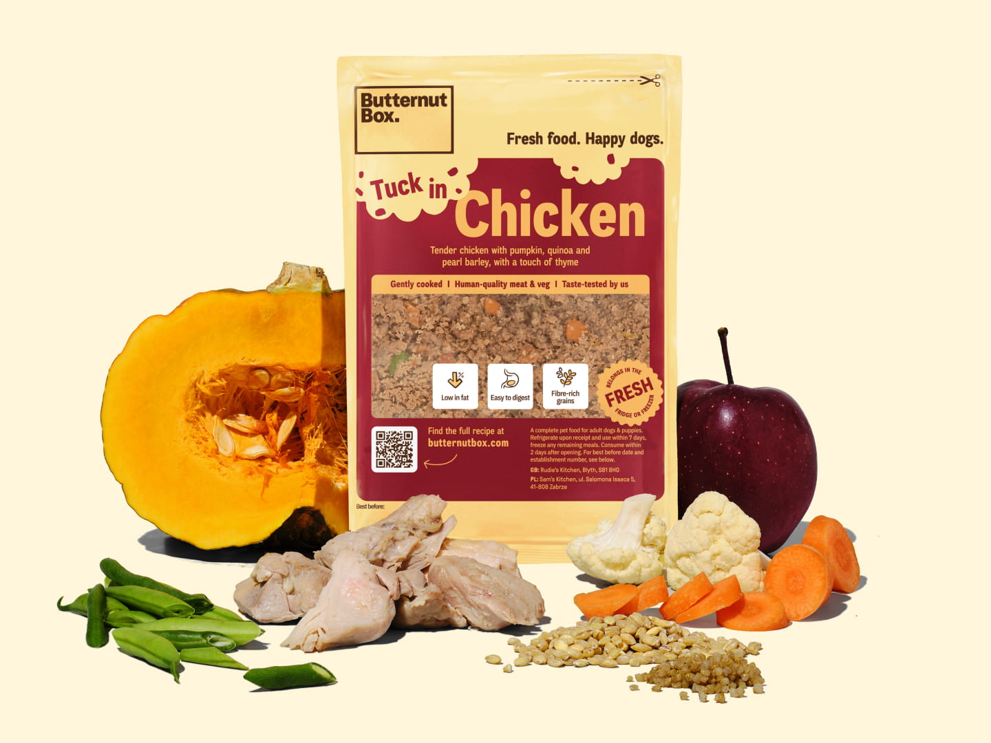 Butternut Box Poulet avec orge perlé & quinoa : Crocro score pâtée