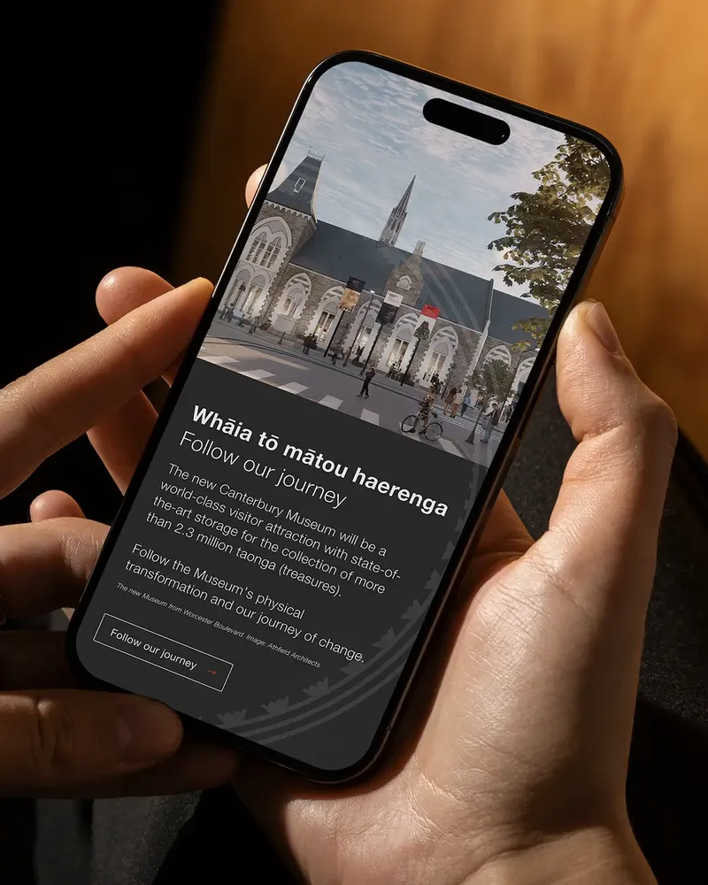 Canterbury Museum our journey website mobile designs