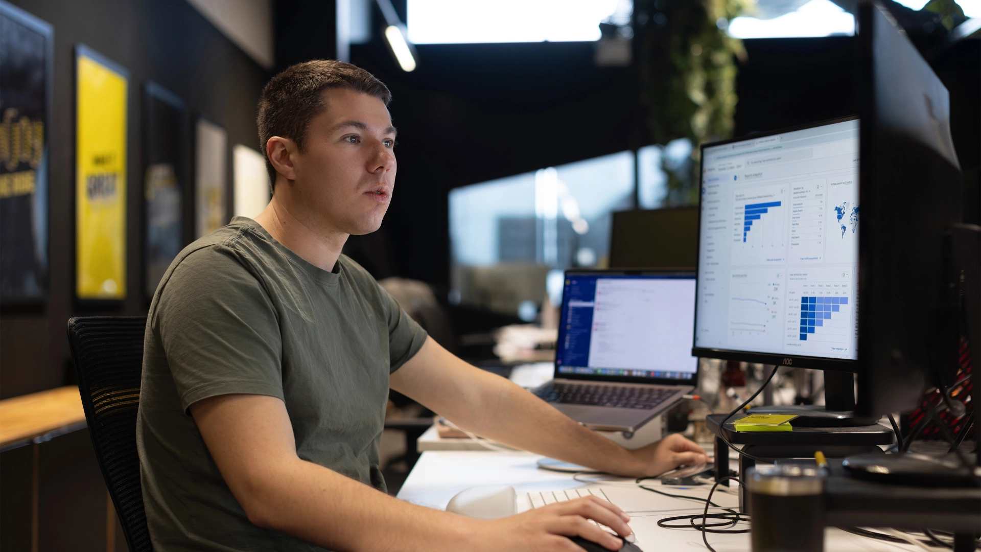 Marketing team reviewing AI search performance