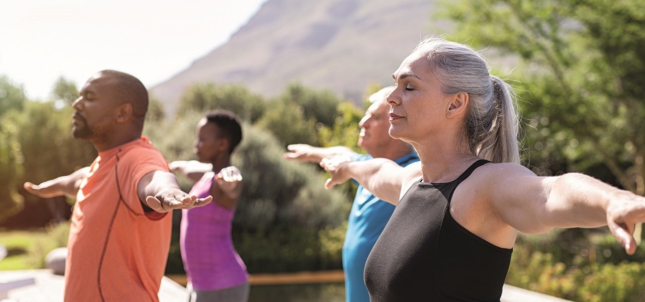 Group of people exercising