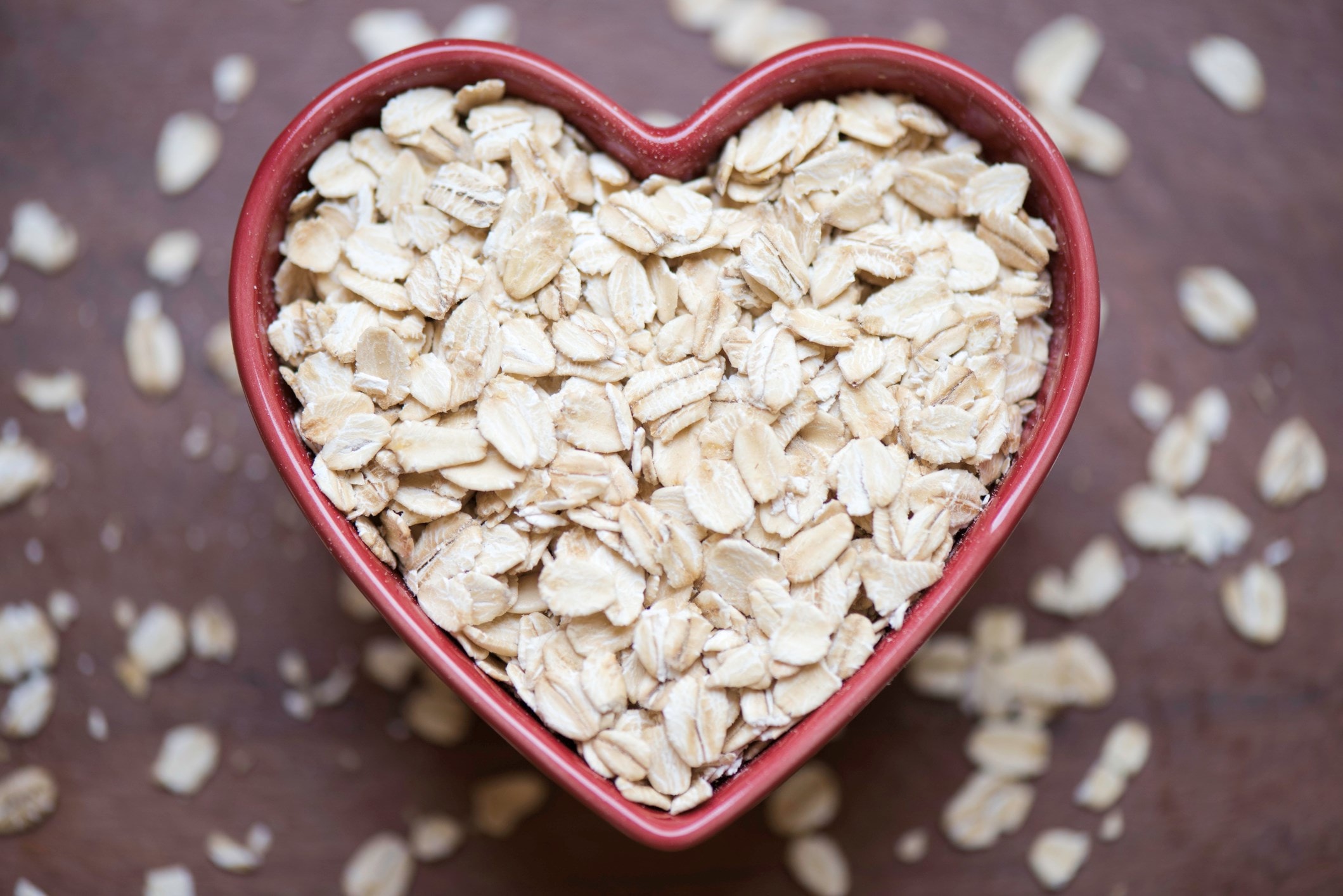 Oatmeal in a heart shaped bowl