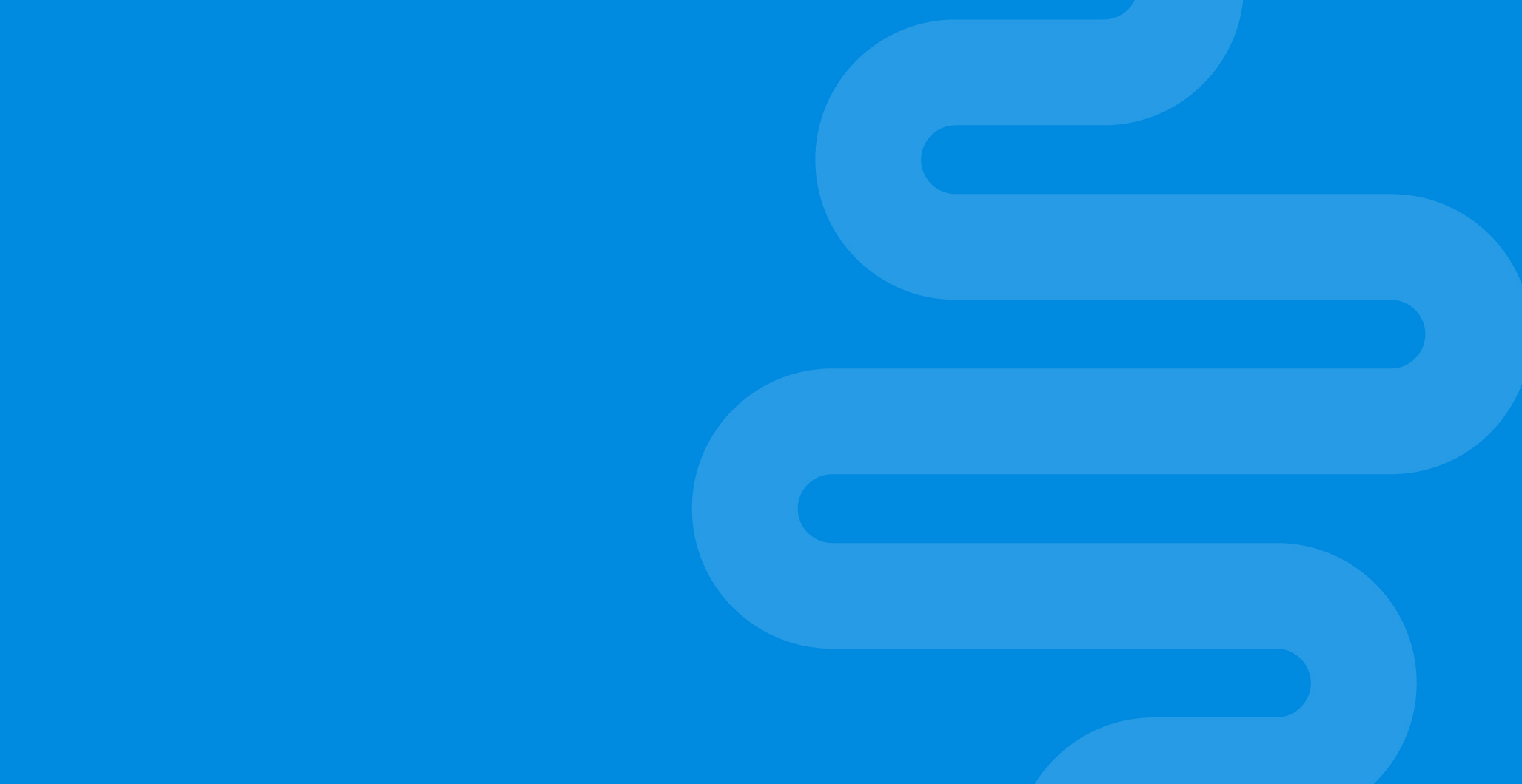 Blue background with a subtle, abstract, light blue, wavy line pattern on the right side.