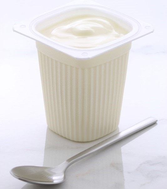 yoghurt with spoon