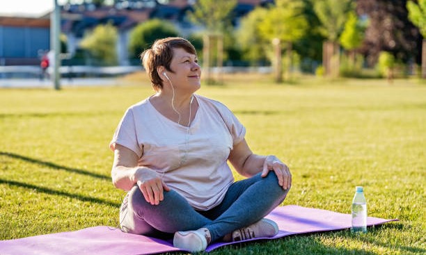 Woman enjoying yoga