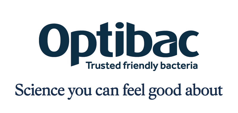 Optibac logo with the tagline "Trusted friendly bacteria" and the slogan "Science you can feel good about" beneath it.