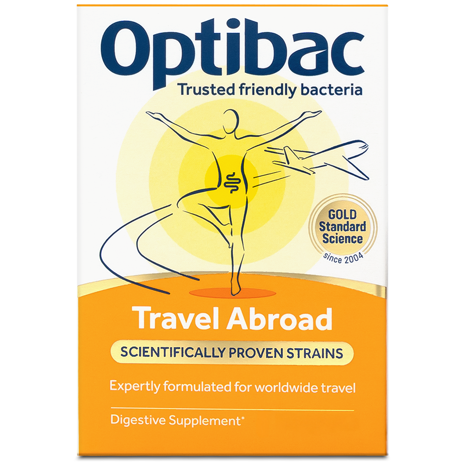 Optibac Travel Abroad box, plus 2 capsules.