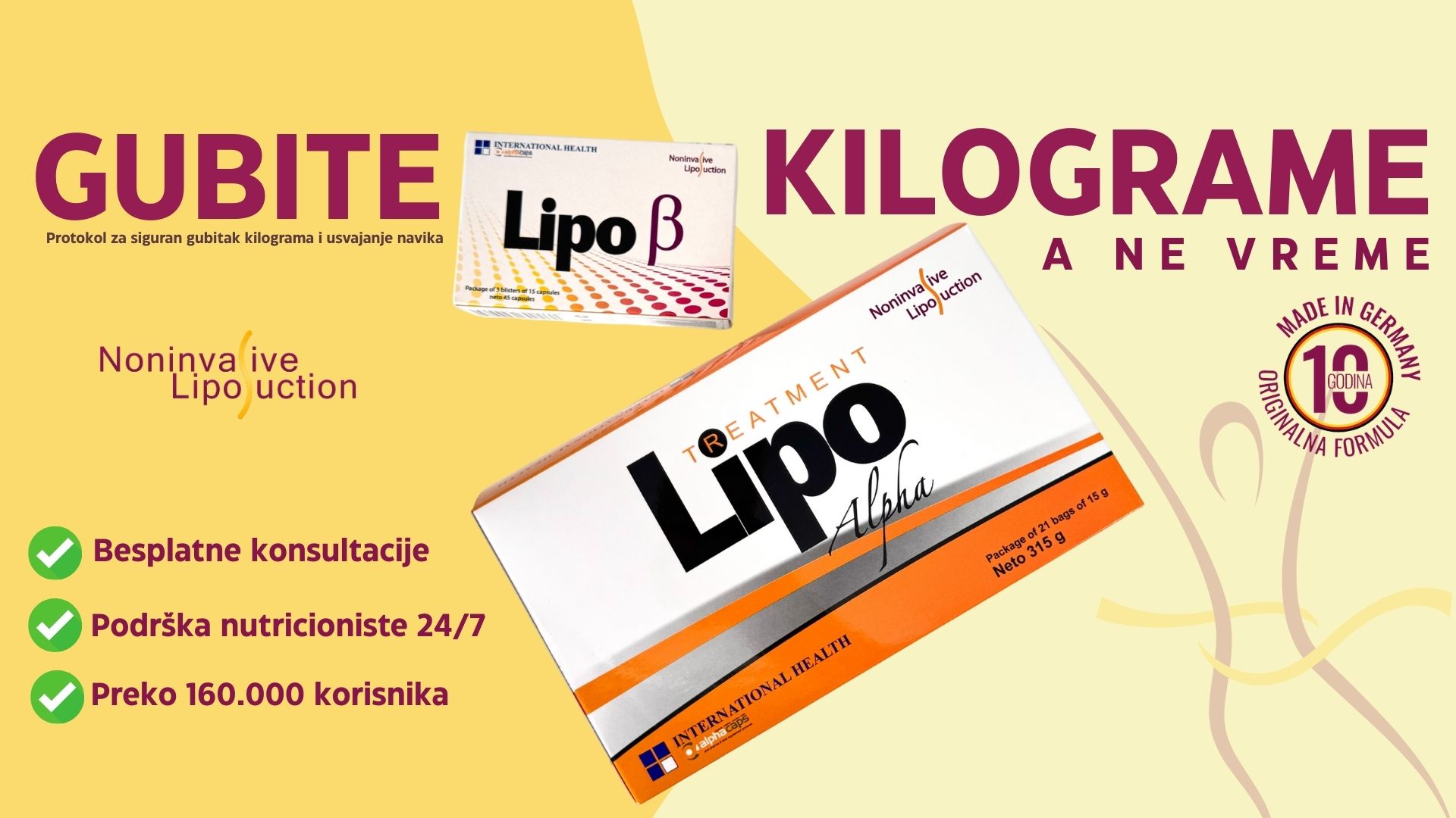 LIPO Tretman – naučno vođen program za mršavljenje uz personalizovani jelovnik i upitnik za dodelu dijetne kategorije