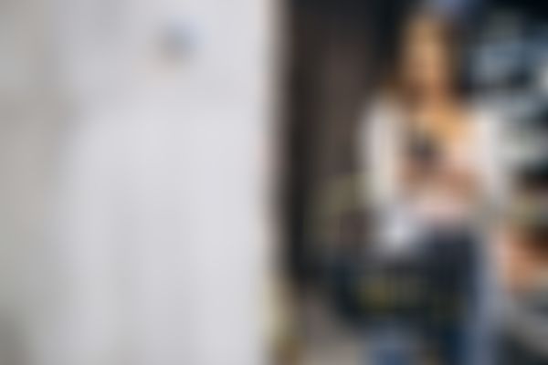 Woman shopping in grocery store