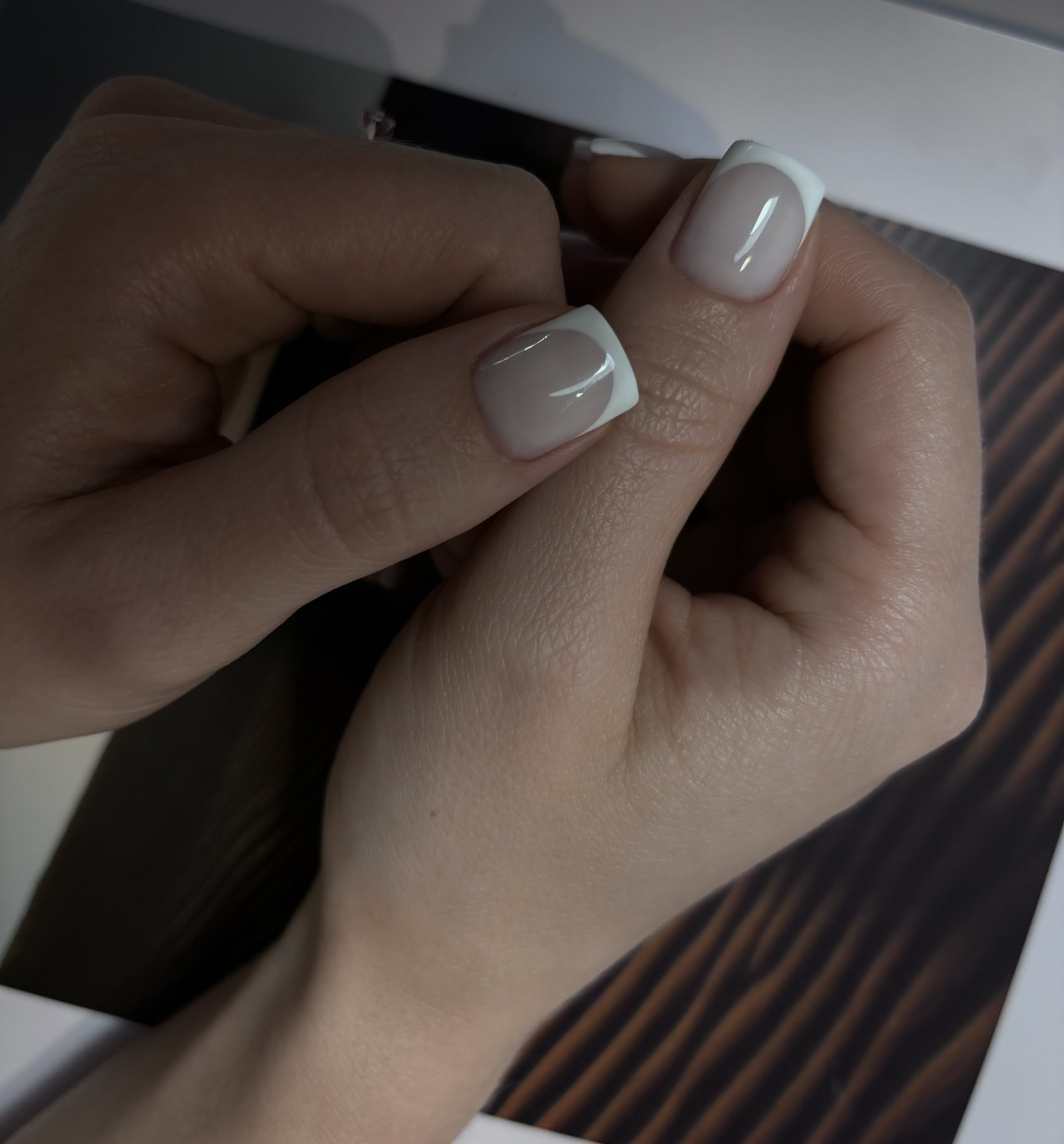 french-dry-gel-manicure-short-nails