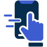 An icon showing a hand swiping on a phone