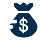 Icon of a money bag with a dollar sign