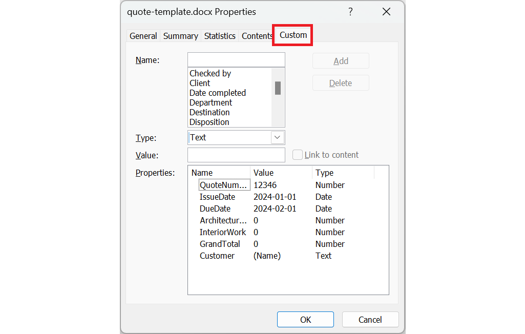 Generate DOCX and PDF from code using a Word template