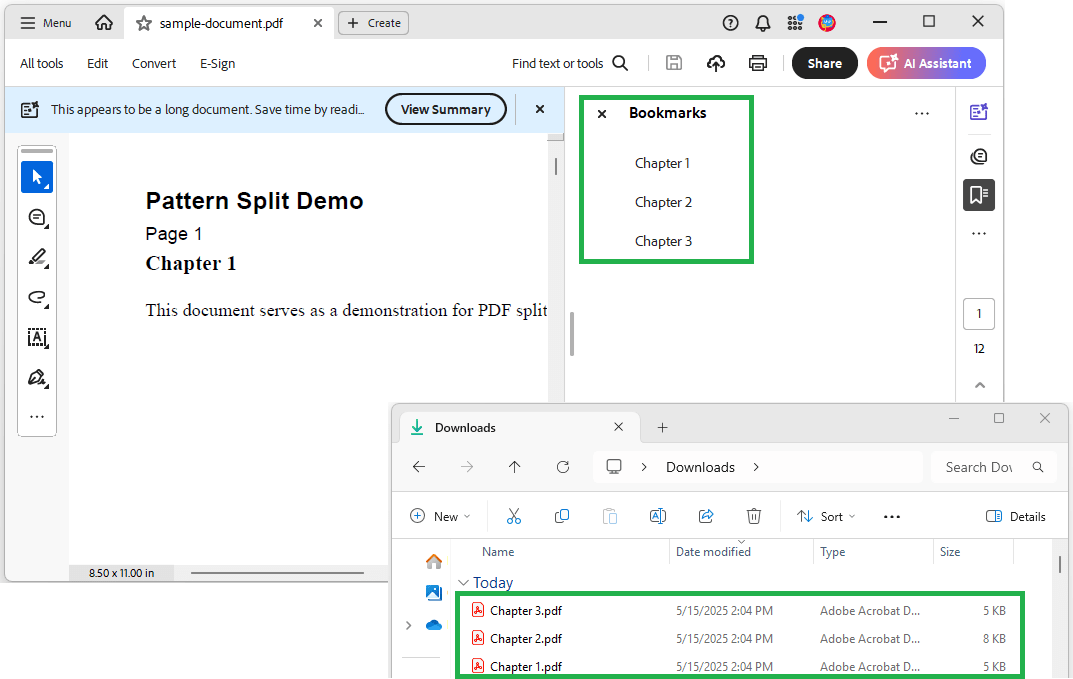 Split a PDF by bookmarks